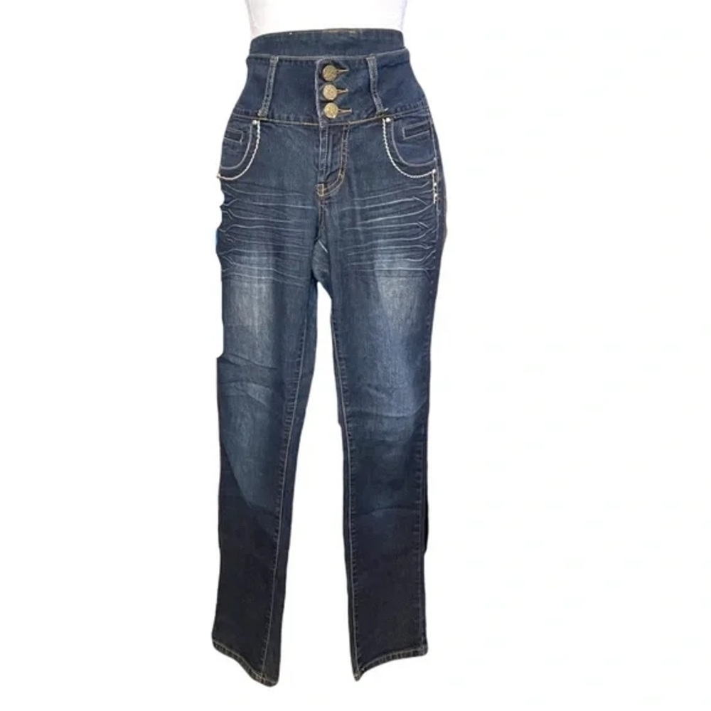 High-Waisted Dark Blue Women’s Jeans